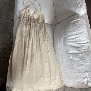 Japna Cream Maxi Dress with Spaghetti Straps